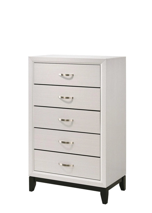 Crown Mark Akerson King Four Piece Bedroom Set Chalk