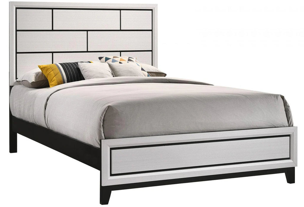 Crown Mark Akerson King Four Piece Bedroom Set Chalk