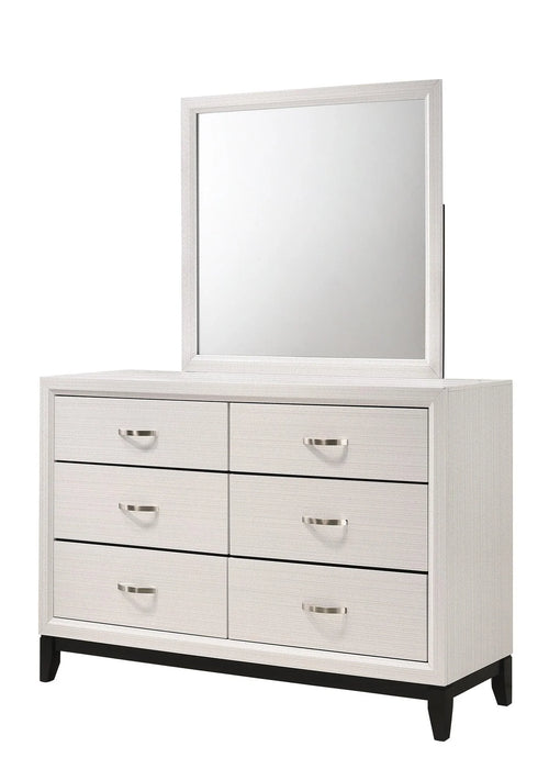 Crown Mark Akerson King Four Piece Bedroom Set Chalk