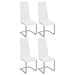 G102310 Contemporary White and Chrome Dining Chair image