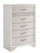 Miranda Modern Five Drawer Chest With Hidden Jewelry Tray image