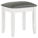 Barzini Upholstered Vanity Stool Metallic And White image