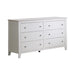 Selena Contemporary White Six Drawer Dresser image