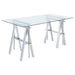 G800900 Casual Silver Glass Top Adjustable Writing Desk image