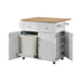 Transitional Natural Brown and White Kitchen Cart image