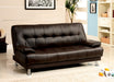 Beaumont Dark Brown/Chrome Leatherette Futon Sofa image